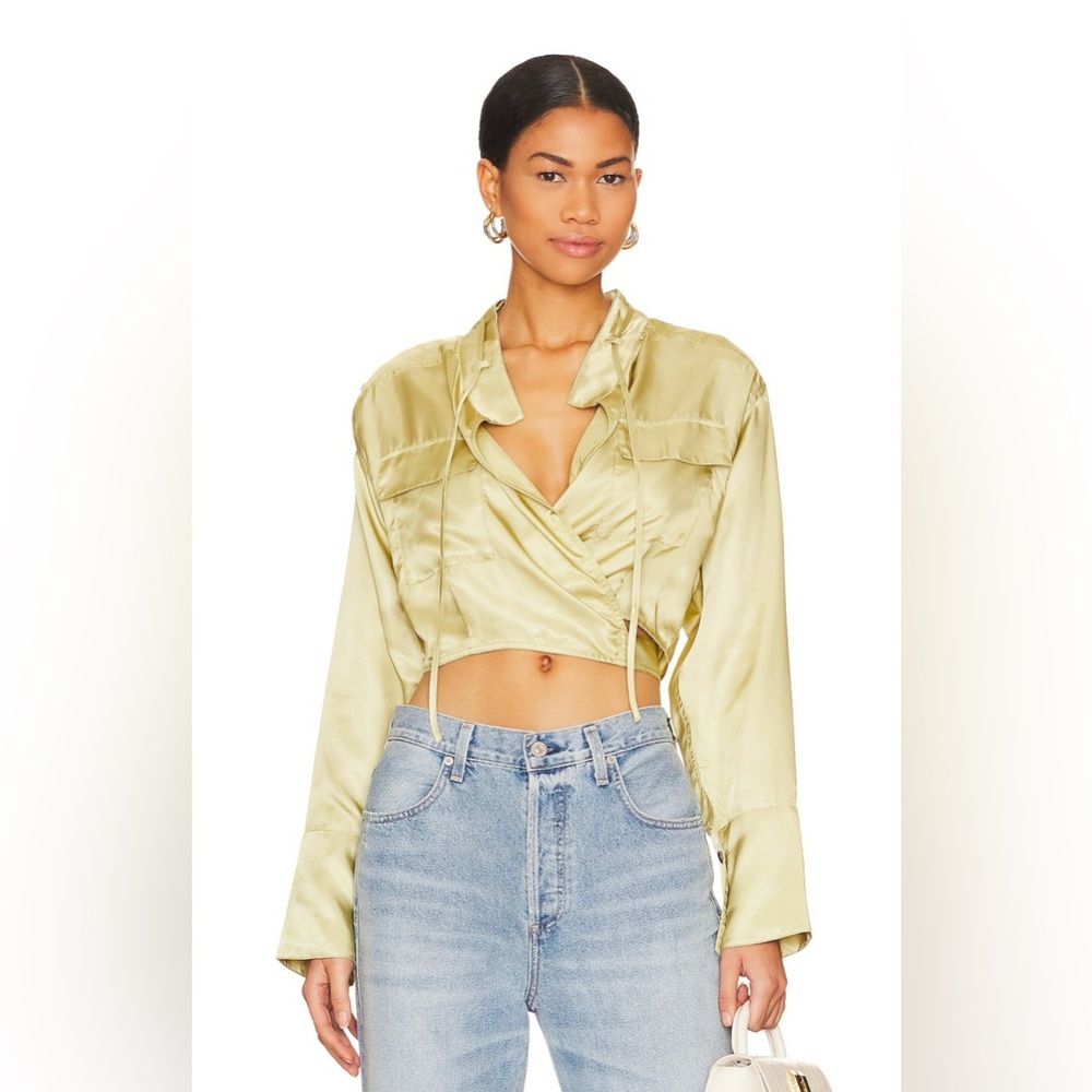 L’academie Crop Satin Top